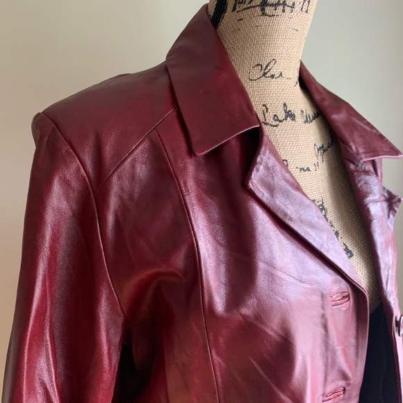 Authentic Vera Pelle burgundy jacket size L - Picture 5 of 14